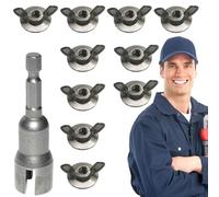 Kit Di A Farfalla,da 6.35 mm in Acciaio Ergonomico per Ferramenta e Bulloni | Accessorio Per Trapano | Per Adulti Uomini Papà Riparazione Auto Casa Mobili