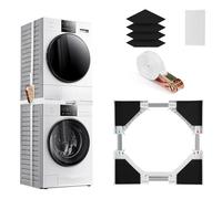 Kit di Accatastamento per Lavatrici, Kit di Sovrapposizione Universale con Cinghie Cricchetto, Telaio Intermedio Universale Estensibile per 50-70 cm Lavatrice e Asciugatrice