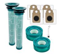 Kit di accessori (9 pezzi) per aspirapolvere senza fili Dyson V10 Konical | 2 prefiltri, 2 postfiltri, 4 sacchetti per la polvere, 1 spazzola per la pulizia