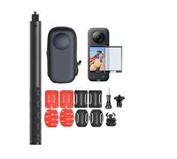 Kit di accessori Bastone per selfie invisibile per Insta360 X3 con custodia portatile, protezione dello schermo e supporto adesivo per casco