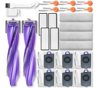 Kit di accessori di ricambio compatibile con NARWAL Flow 2 Robot Vacuum Cleaner Parts 1 Main Brush 2 Track Mop Cloth 2 HEPA Filter 6 Dust Bag 6 Side Brush