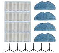 Kit di accessori di ricambio da 14 pezzi adatto per Tapo RVA300 RV10 RV10 Plus RV30 RV30 Plus, 4 filtri, 4 panni, 6 spazzole laterali