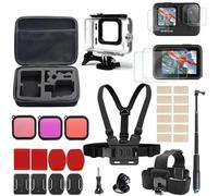 Kit di accessori for action camera della serie GoPro compatibile con le più diffuse: custodia impermeabile, borsa for il trasporto e treppiede for la fotografia sportiva all'aperto.(XMV6610C)