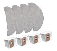 Kit di accessori for aspirapolvere robot Vexilar W11 W7, 4 panni in microfibra e 4 sacchetti antipolvere in tessuto non tessuto, compatibili con case con animali domestici e bambini.