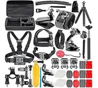 Kit di accessori per action camera 50 in 1, compatibile con GoPro Hero 9, 8, Max, 7, 6, 5, Black GoPro 2018 Session Fusion, argento bianco, Insta360, DJI, AKASO, Apeman, Campark, SJCAM, ecc