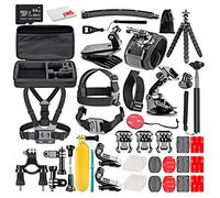 Kit di accessori per action camera 50 in 1 con scheda micro SD da 64 GB + panno di pulizia in microfibra, compatibile con GoPro Hero 8, 7, 6, Max, Session, Insta360, DJI Action, Akaso Apeman e molto