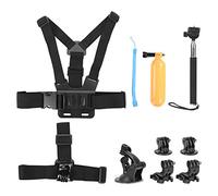Kit di accessori per action camera universale 6 in 1, supporto per fascia per la testa, imbracatura toracica, bastone per selfie, action camera per Gopro Hero 7 5 6 fotocamere