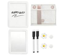 Kit di accessori per armadietti con specchio e pennarelli cancellabili a | Kit di accessori per armadietto, bianco, rosa, per casa, frigorifero, classe, università, ufficio, palestra, ragazze