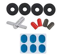 Kit Di Accessori Per Batteria Set Completo Con 4 Rondelle In Feltro 4 Punte Di Gomma 6 Cuscinetti In Gel E Chiave In Metallo Per Protezione E Miglioramento Del Suono In Sessioni Di