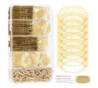 Kit di accessori per capelli da danza, include 100 forcine a U, 50 forcine, 100 elastici, 8 retine invisibili per capelli e 2 elastici per capelli, per chignon e gare di danza (oro)