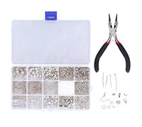 Kit di accessori per collane e bracciali, Kit di accessori per gioielli con ganci a moschettone, pinze, anelli di congiunzione, fermagli per nastri, perni con occhiello