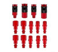 Kit di accessori per compressore d'aria in alluminio con 14 pezzi, accoppiatori a connessione rapida da 1/4 di pollice con sei sfere di bloccaggio per un fissaggio sicuro su sistemi di tubazioni e