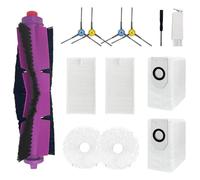 Kit di accessori per EUREKA J12 Ultra, 13 pezzi di ricambio per robot aspirapolvere Midea V12, 1 spazzola principale, 4 spazzole laterali, 2 panni mocio, 2 sacchetti per la polvere, 2 filtri