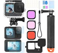 Kit Di Accessori per Gopro Hero 12 11 10 9 Nero, Custodia Impermeabile Maniglia