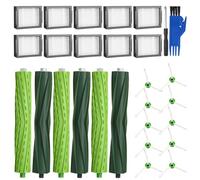 Kit di Accessori per iRobot Roomba i7 i7+ j7 j7+i3 i3+ i4 i4+ i6 i6+E5 E6 Aspirapolvere, Spazzole Ricambi per Roomba Serie e/i/j, 3 set di Spazzola in Gomma, 10 HEPA Filtri, 10 Spazzole Laterali
