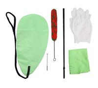 Kit di accessori per la manutenzione del flauto Tampone di stoffa Guanto Cacciavite Spazzola per asta per la pulizia dei suonatori di flauto Colore verde e casuale