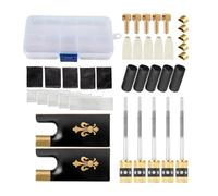 KIT di accessori per la realizzazione di archi per violino con occhielli tubi rane bottoni avvolgimenti per archetti di dimensioni 4/4 accessori violino per principianti(007S)
