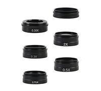 Kit di accessori per microscopio 0. 3x 0,35x 0,5x 0,75x 1x 2,0x Lente obiettivo ausiliario Barlow for 12 0x/180x/300x C- Mount Industrial Zoom Lens Vetrini per microscopio(6pcs)