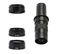 Kit di accessori per microscopio 0. 5x 0.7x 1.0x 2.0x Microscopio digitale for fotocamera elettronica 18 0x 130x. Multipli a fuoco regolabile Vetrini per microscopio (Color : 180X 3-Objectives)