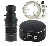 Kit di accessori per microscopio 108. 0P 5.0MP Video microscopio Telecamera U Disco stoccaggio C Mount C Vetrini per microscopio (Color : 100x lens with Light B)