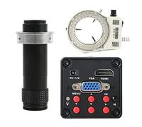 Kit di accessori per microscopio 108. 0P IMX307. Fotocamera for microscopio video digitale industriale 10 0x 130x 120x c- Montare lenti Vetrini per microscopio (Color : F 120X lens With LED)