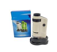 Kit di Accessori per microscopio 2 0x-40x Microscopio di osservazione Portatile, con GUIDATO Leggero Vetrini per microscopio (Color : White)