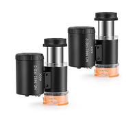 Kit di accessori per microscopio 2 pezzi 60X Microscopio mini tascabile portatile, con 3 luce Vetrini per microscopio