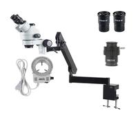 Kit di accessori per microscopio 3. 5x-270x. Microscopio trinoculare stereo braccio articolato WF30X WF20x. Oculari Vetrini per microscopio (Color : 7X-45X no camera)