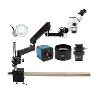 Kit di accessori per microscopio 3. 5x-45x. Microscopio focale trinoculare Simul 1 4MP. Fotocamera 1/2. Ctv. Adattatore microscopio. Vetrini per microscopio (Color : 3.5X-45X)