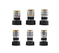 Kit di accessori per microscopio 6. PCS. Microscopio obiettivo obiettivo, laboratorio di obiettivi Achromatic Obiettivo Microscopio biologico Coniugato Distanza 185 mm, 4x 10x 20x 40x 60x 100x Vetrini