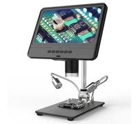 Kit di accessori per microscopio 8.5" Lcd. Microscopio digitale dello schermo 5x-260x. Supporto in metallo regolabile for microscopio video elettronico Vetrini per microscopio(Without Battery)