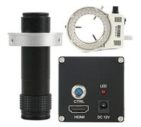 Kit di accessori per microscopio Focus 1080P Video Microscope industriale Video 10 0x 180x 200x c Montare lenti Vetrini per microscopio (Color : LED with 130x B)