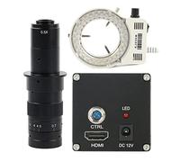 Kit di Accessori per microscopio Focus 1080P Video Microscope Industriale Video 10 0X 180x 200x c Montare Lenti Vetrini per microscopio (Color : LED with 180x)