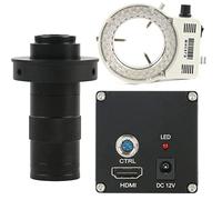 Kit di accessori per microscopio Focus 1080P Video Microscope industriale Video 10 0x 180x 200x c Montare lenti Vetrini per microscopio (Color : LED with 130x A)