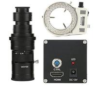 Kit di Accessori per microscopio Focus 1080P Video Microscope Industriale Video 10 0X 180x 200x c Montare Lenti Vetrini per microscopio (Color : LED with 200x)