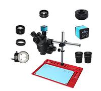 Kit di accessori per microscopio For laboratorio di riparazione di saldatura PCB industriale 7X 45X 90X Microscopio stereo trinoculare a doppia asta simul-focale 1080P VGA 38MP HDMI Camera Vetrini per