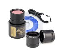 Kit di accessori per microscopio Fotocamera for microscopio oculare digitale da 5 MP Microscopio stereo biologico USB 2.0 con adattatore ad anello 30 30,5 mm Vetrini per microscopio(5MP)