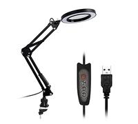 Kit di accessori per microscopio Illuminazione LED 5x. Lampada da scrivania lente d'ingrandimento con mani di morsetto USB -Postruito PORTATO Lente d'ingrandimento della lampada Vetrini per microscopi