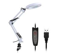 Kit di accessori per microscopio Illuminazione LED 5x. Lampada da scrivania lente d'ingrandimento con mani di morsetto USB -Postruito PORTATO Lente d'ingrandimento della lampada Vetrini per microscopi
