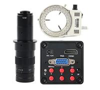 Kit di accessori per microscopio IMX307. Sensore 108. 0P HDMI VGA. Fotocamera for microscopio video digitale industriale Vetrini per microscopio (Color : 180x Lens With LED)