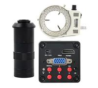 Kit di accessori per microscopio IMX307. Sensore 108. 0P HDMI VGA. Fotocamera for microscopio video digitale industriale Vetrini per microscopio (Color : 100x Lens With LED)