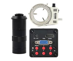Kit di accessori per microscopio IMX307. Sensore 108. 0P HDMI VGA. Fotocamera for microscopio video digitale industriale Vetrini per microscopio (Color : 100x Lens With LED)