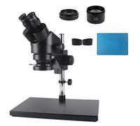 Kit di accessori per microscopio Ingrandimento del microscopio stereo binoculare industriale 3.5x-90x 56 regolabile PORTATO Luci Vetrini per microscopio (Color : 3.5X-45X Black)
