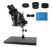 Kit di accessori per microscopio Ingrandimento del microscopio stereo binoculare industriale 3.5x-90x 56 regolabile PORTATO Luci Vetrini per microscopio (Color : 3.5X-90X Black)