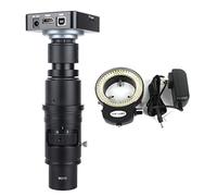 Kit di accessori per microscopio Magnificazione regolabile C montaggio zoom Lente for la fotocamera industriale del microscopio video Vetrini per microscopio (Color : 90X Lens 38MP LED)