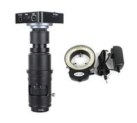 Kit di accessori per microscopio Magnificazione regolabile C montaggio zoom Lente for la fotocamera industriale del microscopio video Vetrini per microscopio (Color : 180X Lens 38MP LED)