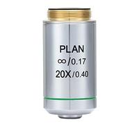 Kit di accessori per microscopio Microscopio biologico argento. 4x 10x 20x 40x 100x Filo dell'obiettivo dell'obiettivo del piano di infinito Vetrini per microscopio (Color : 20X)