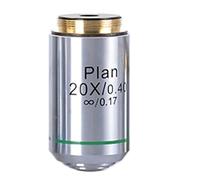 Kit di accessori per microscopio Microscopio biologico argento. 4x 10x 20x 40x 100x Filo dell'obiettivo dell'obiettivo del piano di infinito Vetrini per microscopio (Color : 20X)