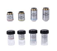 Kit di Accessori per microscopio Microscopio Biologico Argento. 4X 10x 20x 40x 100x Filo dell'obiettivo dell'obiettivo del Piano di Infinito Vetrini per microscopio (Color : 4X 10X 40X 100X)