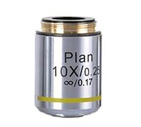 Kit di accessori per microscopio Microscopio biologico argento. 4x 10x 20x 40x 100x Filo dell'obiettivo dell'obiettivo del piano di infinito Vetrini per microscopio (Color : 10X)